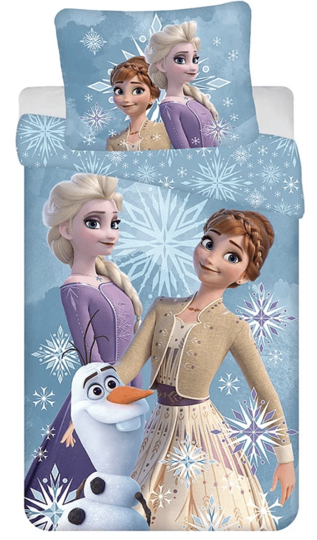 Frozen peuterdekbedovertrek white Snowflake - 100 x 135 cm - Katoen