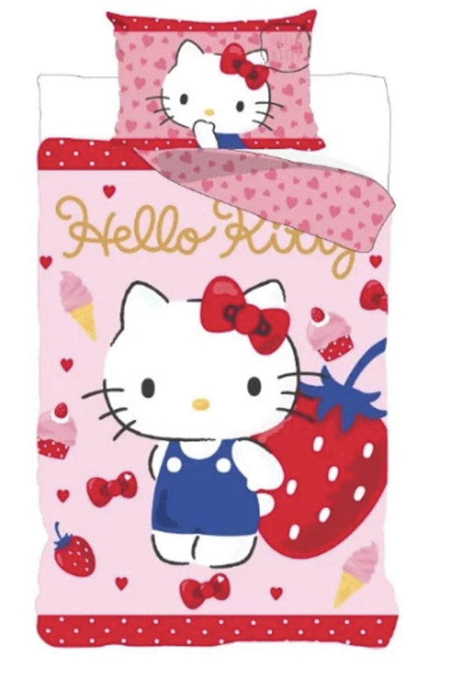 Hello Kitty strawberry 100 x 135 - 40 x 60Cm Katoen