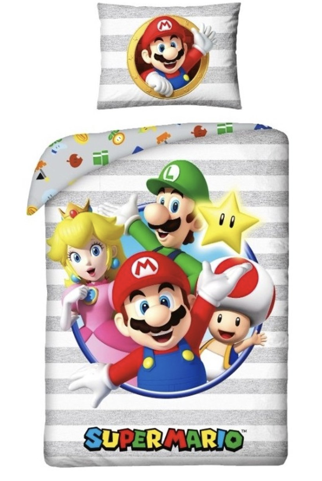 Super Mario - Dekbedovertrek 140x200 cm kussenloop 65x65 cm